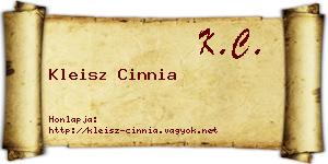 Kleisz Cinnia névjegykártya